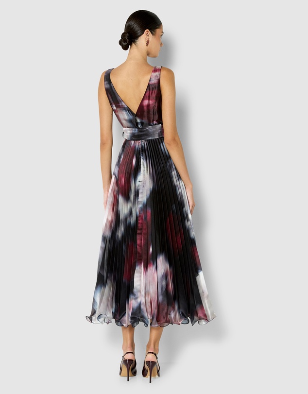 Montique - Ange Printed Pleat Cocktail Dress