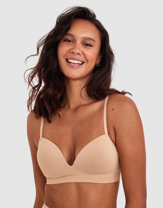 Bras N Things - Base Layers Plunge Wirefree Bra - Nude 2
