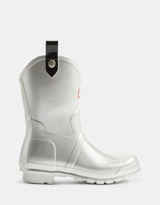 Hunter - Women’s Original Metallic Cowboy Boot in Silver