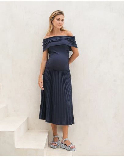 Soon Maternity - Off Shoulder Midi Dress