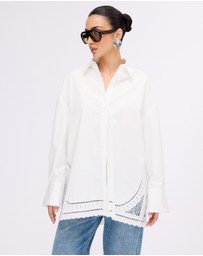Minima Esenciales - Daphne Embroidered Oversized Shirt