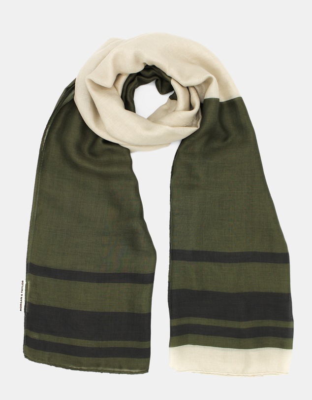 Morgan & Taylor - Eleanor Light-Weight Scarf in Khaki Green