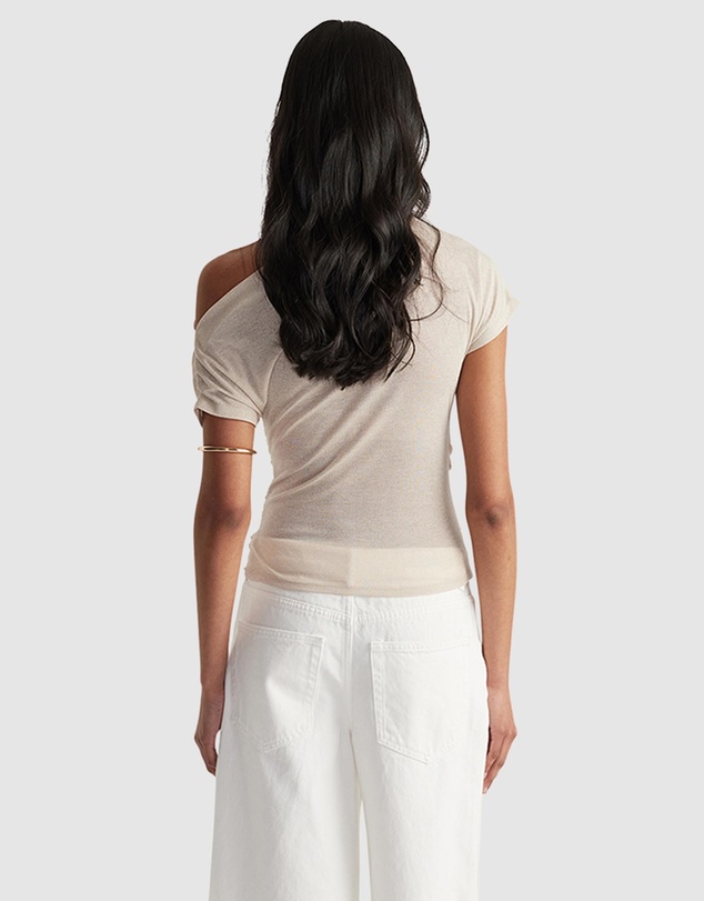 Decjuba - Ruby Gathered Lurex Top