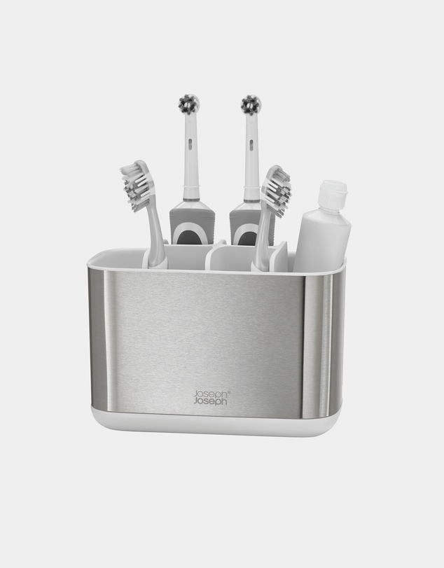 Joseph Joseph - EasyStore™ Steel Large Toothbrush Caddy (White)