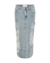 ONE TEASPOON - Fleetwood Cassidy Mid Waist Long Denim Column Skirt