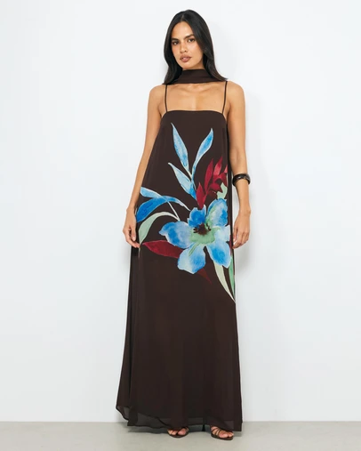 AERE - Isla Scarf Maxi Dress