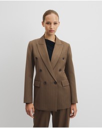 Country Road - Pinstripe Double Breasted Blazer