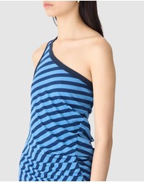 Bassike - Stripe One Shoulder Dress