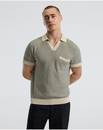 Calibre - Textured Knit Polo Natural