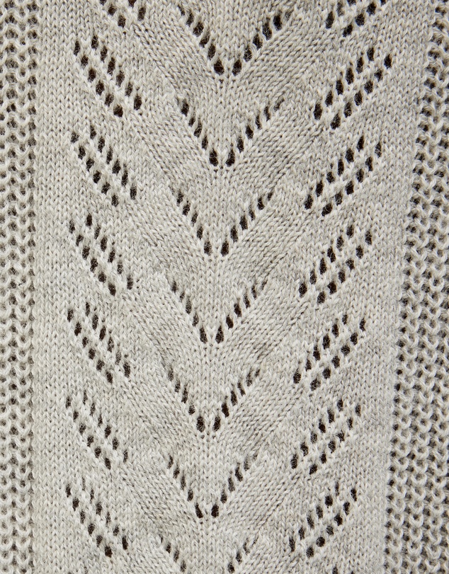 Politix - Pointelle Panelled Trophy Neck Knit