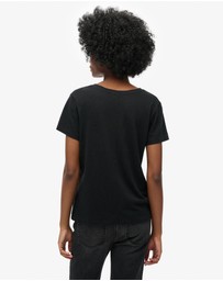 Superdry - Studios Slub Embroidered Vee Tee