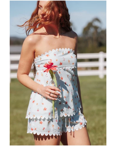 Petal & Pup - Kyle Two Piece Set - Blue Garden Stripe