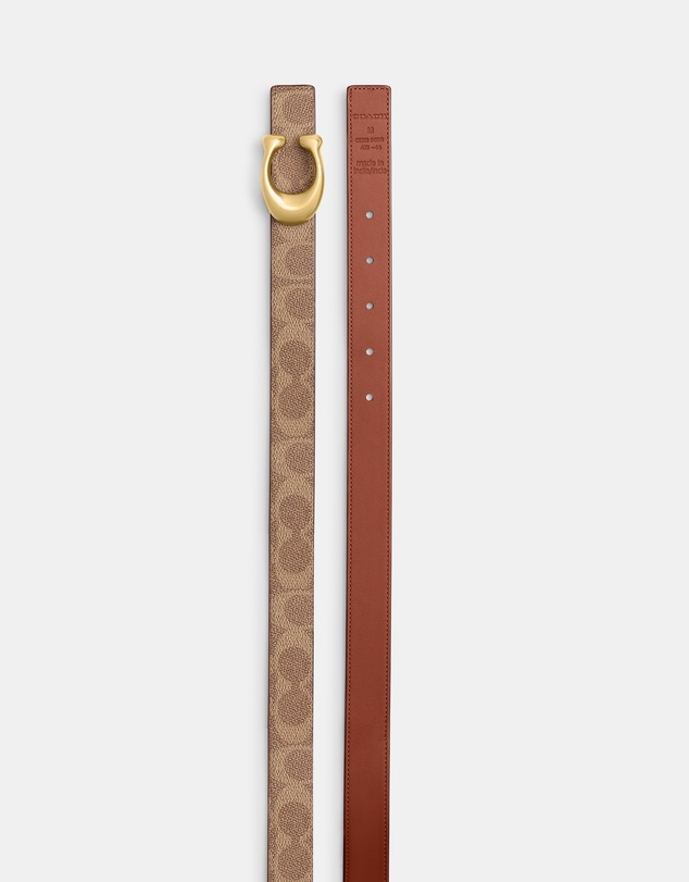 Coach - Coated Canvas Signature Sculpted C Reversible Belt