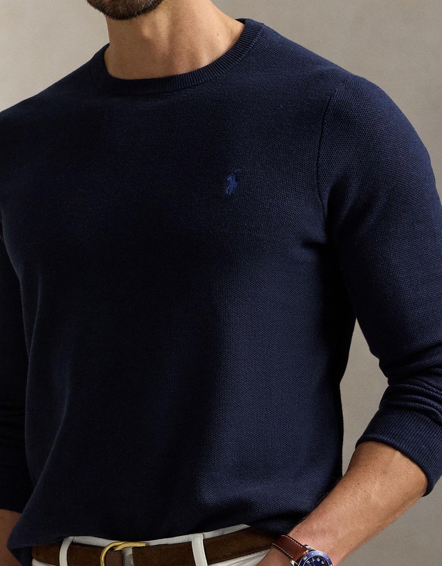 Polo Ralph Lauren - Mesh-Knit Cotton Crewneck Sweater