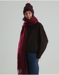 Morgan & Taylor - Elsie Boucle Beanie in Burgundy Red