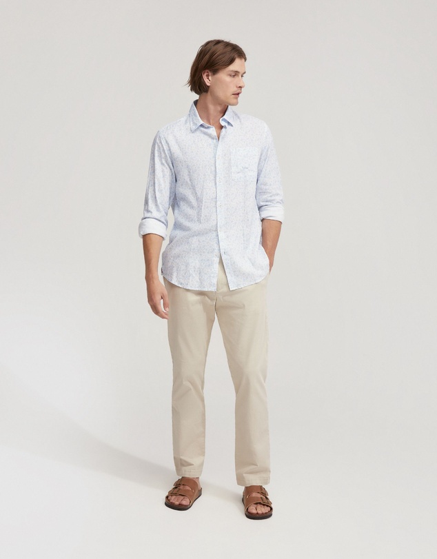 Oxford - Holloway Linen Blend Printed Shirt