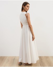 Atmos&Here - Luna Linen Blend Sleeveless Gathered Maxi Dress