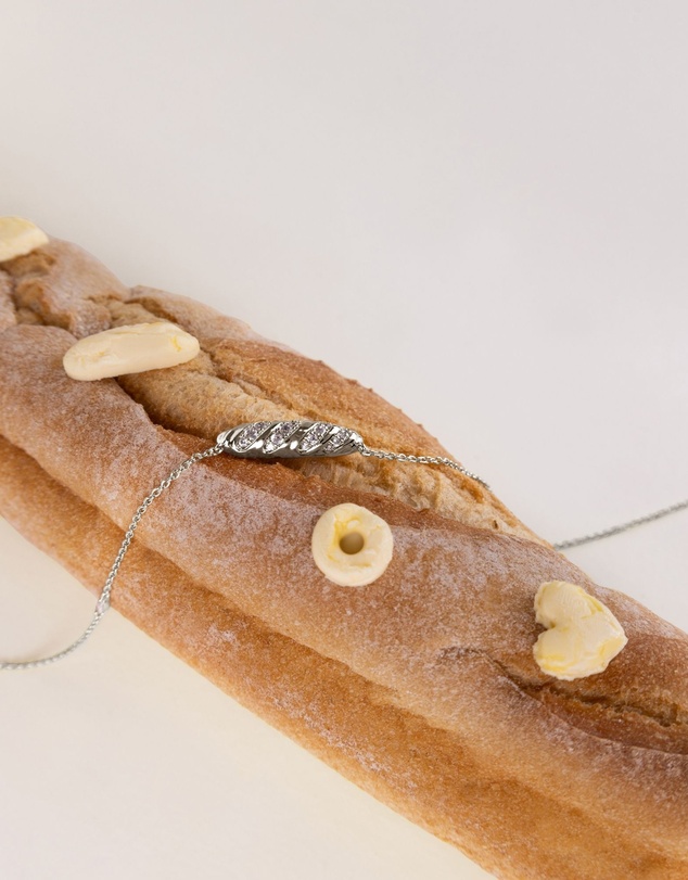 Wanderlust + Co - Baguette Pave Silver Necklace
