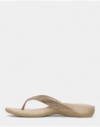 Vionic - Dillon Shine Toe Post Sandal - Champagne