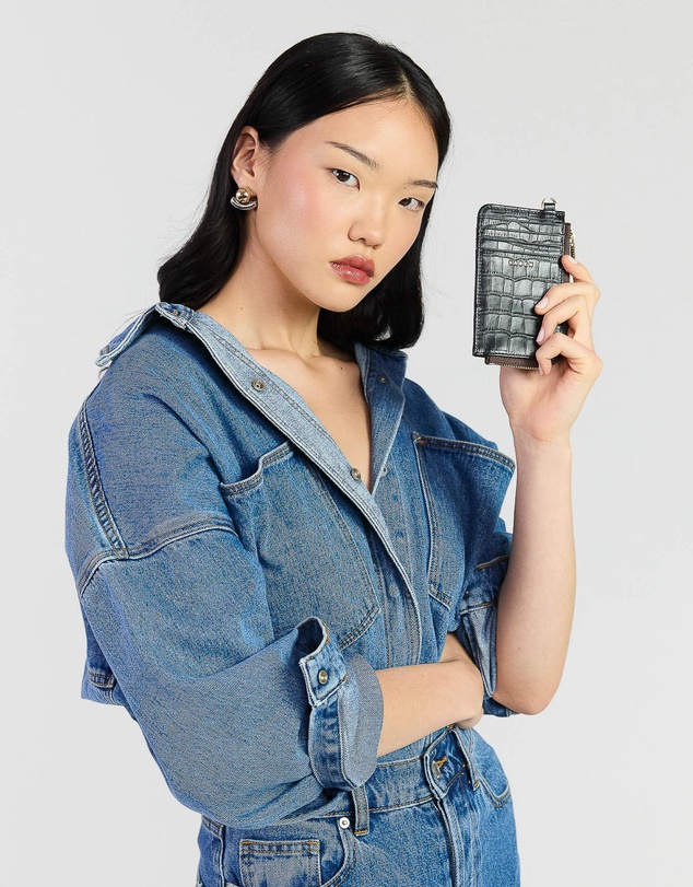 SABEN - Winona Card Holder Black Croc