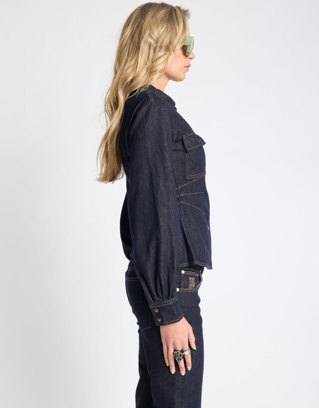 ONE TEASPOON - Josie Fitted Denim Shirt - Raw Indigo