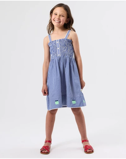 Goldie + Ace - Shirred Gingham Apple Dress - Babies-Kids