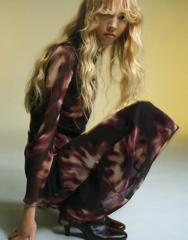 M.N.G - Tie-Dye Ruched Dress