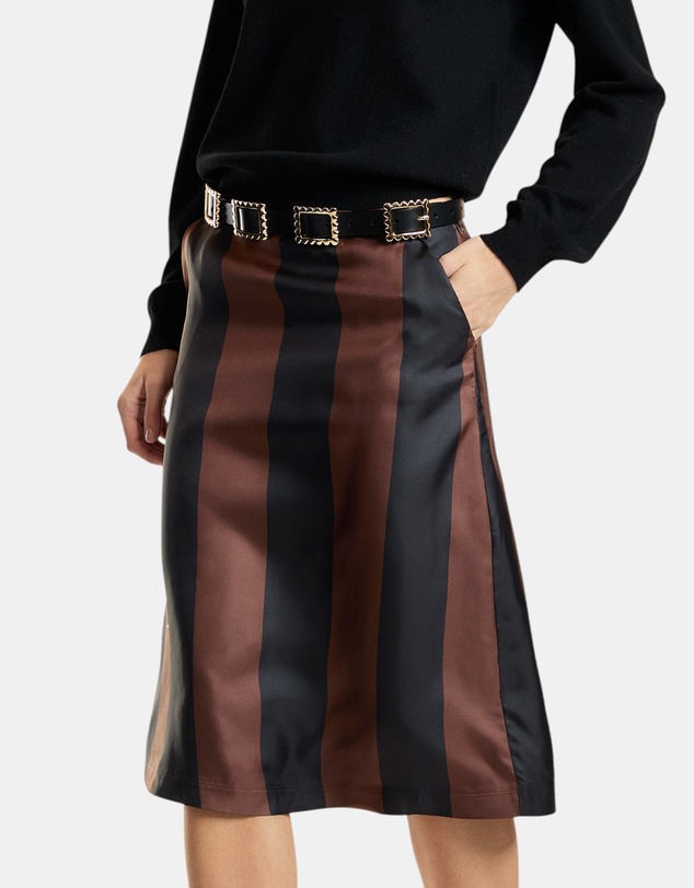 Cynthia Rowley - Stripe Collectible Silk Skirt