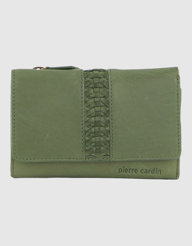 Pierre Cardin - Woven Leather Tri-Fold Wallet with RFID
