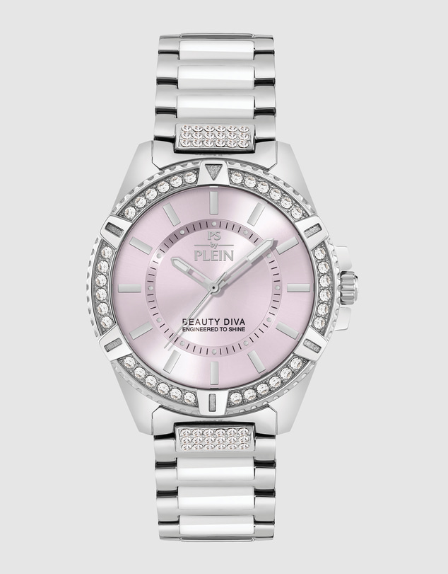 Plein Sport - Plein Sport Beauty Diva 40mm Light Pink Dial Silver-Tone Stainless Steel Bracelet Watch