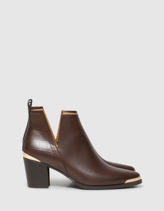 Belle & Bloom - Austin Croc Embossed Ankle Boot