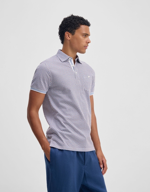 Oxford - Milo Print Jersey Polo With Pocket