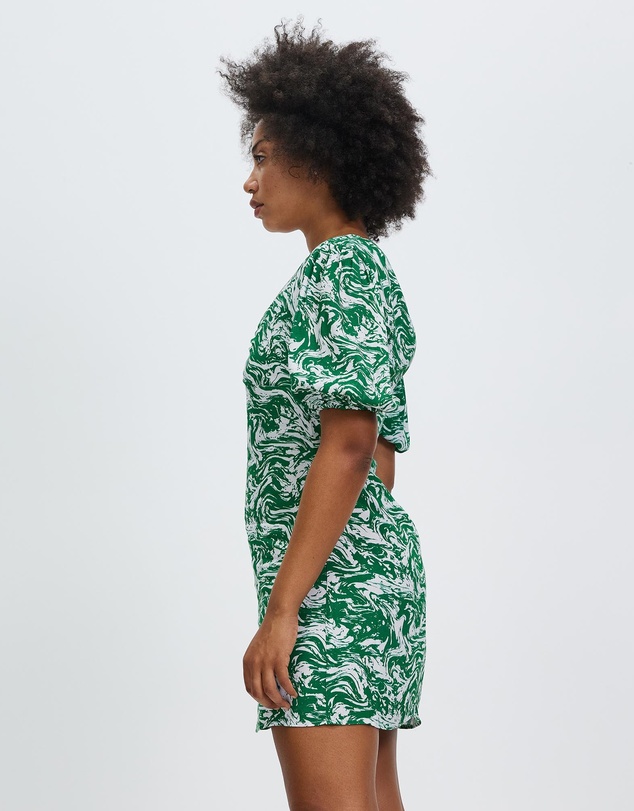 Third Form - Marble Balloon Sleeve Mini Dress