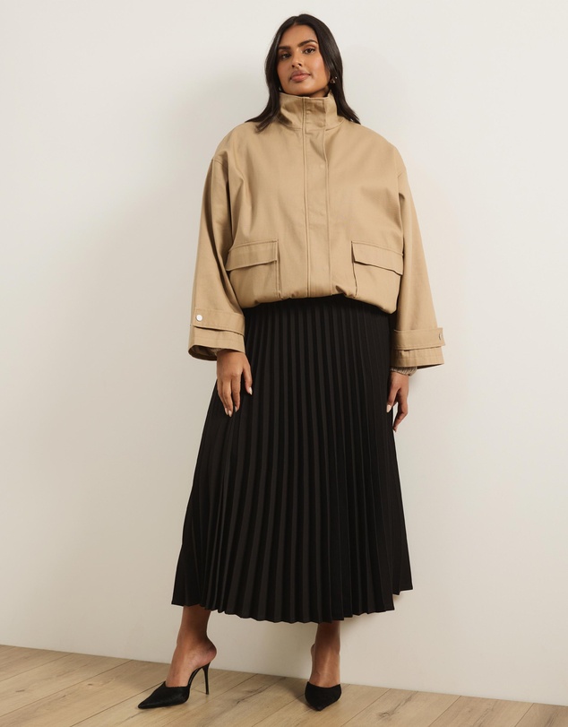 Atmos&Here Curvy - Evie Pleated Midi Skirt
