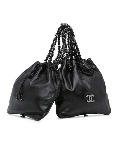 Pre-Loved by Azura Reborn - Pre-Loved CC Calfskin Dual Twin Chain Handbag