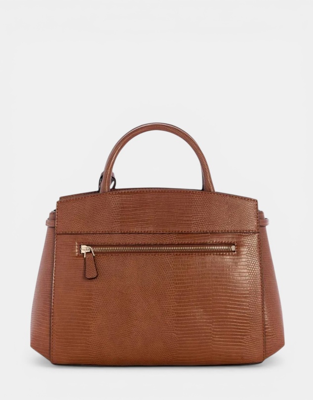 GUESS - Brown Melinda Triple Compartment Satchel Bag