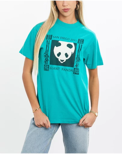 Vintage by The Real Deal - Pre Loved - Vintage 1988 San Diego Zoo Panda Wildlife Tee