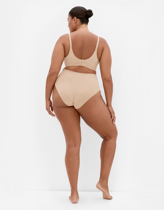 City Chic - Plus size Luxe Microfibre Plunge T-Shirt Bra - cafe