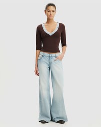 Cotton On - Eva Lace 3/4 Top