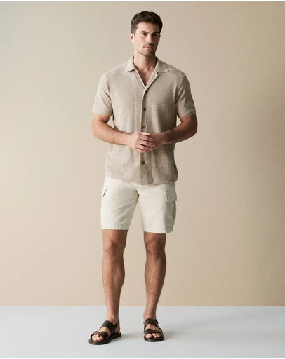 Trenery - Linen Cotton Utility Short in Off White