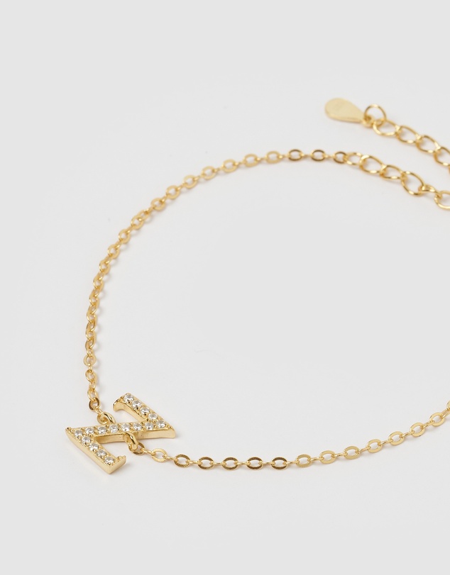 Izoa - Crystal Letter Z Bracelet