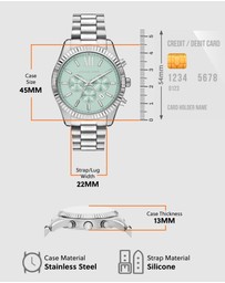 Michael Kors - Lexington Silver Tone Chronograph Watch