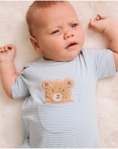 Huxbaby - Peekaboo Hux Stripe Bodysuit - Babies