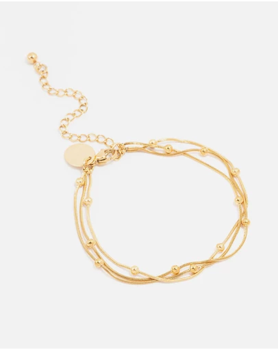 Lovisa - Waterproof Gold Plated Stainless Steel Layered Station Bracelet