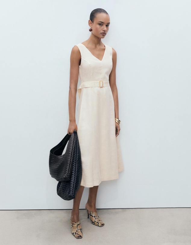M.N.G - Laura Belt Linen Dress