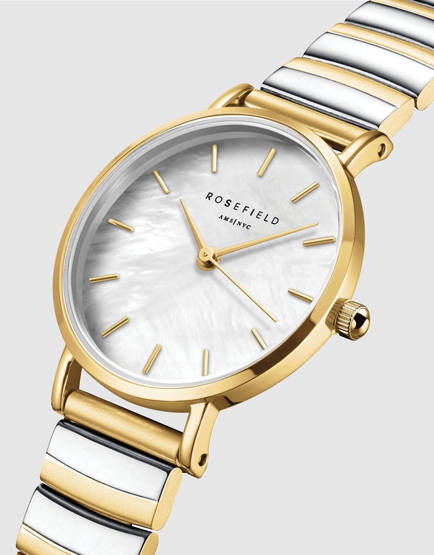 Rosefield - The Small Edit Two-Tone Half Moon Bracelet Watch