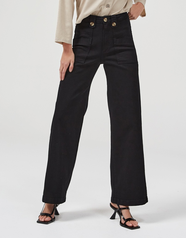 DRICOPER DENIM - Carrie Black Wide Straight Leg Jeans