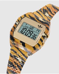 adidas Originals - Digital Two Gold-Tone Animal Print Bracelet Watch