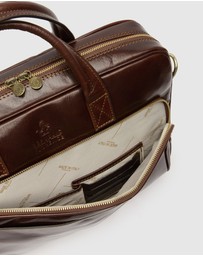 Republic of Florence - Pretoria Brown Leather Laptop Briefcase