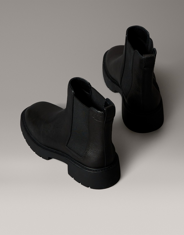 Calvin Klein - Leather Chunky Square Toe Chelsea Boots